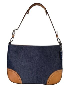 COACH Vintage Y2K Denim & Vachetta Leather Ware Shoulder Bag - Pristine